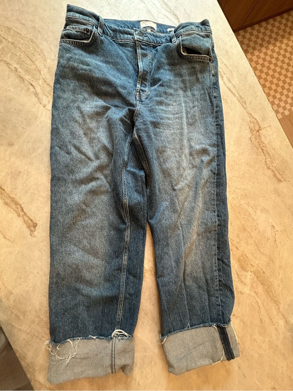 Rails Topanga High Rise Straight Jeans | Size 31 | Cuffed Raw Hem| Premium Denim
